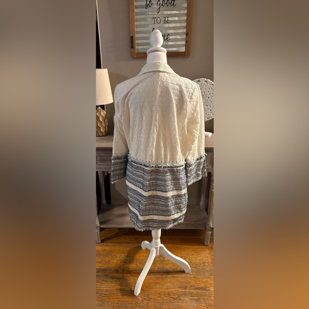 Chico’s Eyelet Topper With Embellished Trim - Picture 5 of 9